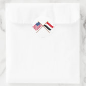 USA und Jemen überquerten Flaggen Runder Aufkleber (Tasche)