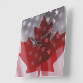 USA und Kanada-Flaggenuhr Quadratische Wanduhr (Winkel)