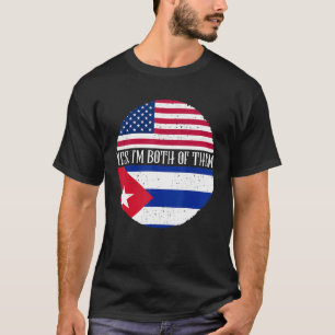 USA und Kuba Vintage Flaggen Ja ich bin beide T-Shirt