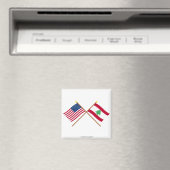 USA und Libanon überquerten die Fahnen Magnet (In Situ (Geschirrspüler))