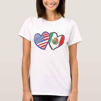 USA und Mexiko - Fahne im Herzen T-Shirt
