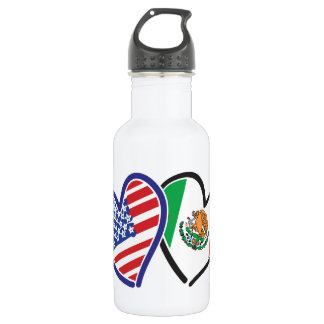 USA und Mexiko - Patriotische Fahne Edelstahlflasche
