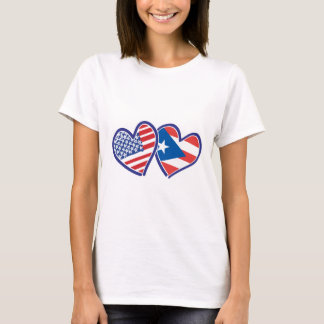USA und Puerto Rico Flag Herz T-Shirt