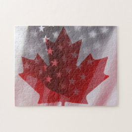 USA und Puzzle Kanada-Flaggen