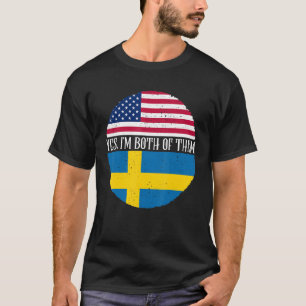 USA und Schweden Vintage-Flaggen Ja, ich bin beide T-Shirt