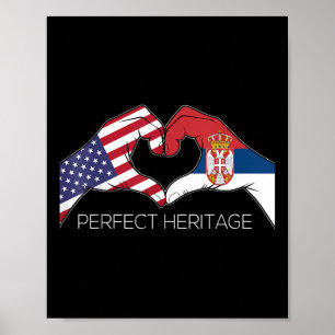 USA und Serbien - Serbischer Amerikaner vollkommen Poster