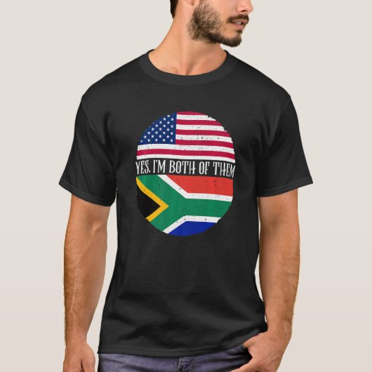 USA und Südafrika Flaggen Ja ich bin beide T-Shirt (Vorderseite)