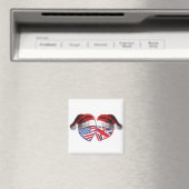 USA und UK Flag Heart Santas Magnet (In Situ (Geschirrspüler))