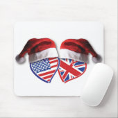 USA und UK Flag Heart Santas Mousepad (Mit Mouse)
