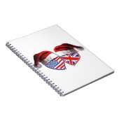 USA und UK Flag Heart Santas Notizblock (Rechte Seite)