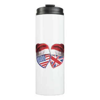 USA und UK Flag Heart Santas Thermosbecher