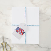 USA und UK Flag Hearts Geschenkanhänger (Mit Garn)