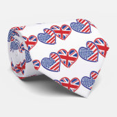 USA und UK Flag Hearts Krawatte (Gerollt)