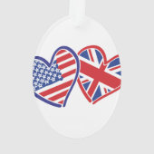 USA und UK Flag Hearts Ornament (Rückseite)