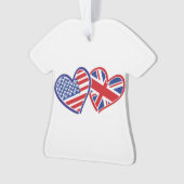 USA und UK Flag Hearts Ornament (Vorderseite)