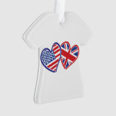 USA und UK Flag Hearts Ornament (Vorderseite)