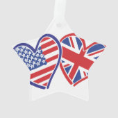 USA und UK Flag Hearts Ornament (Rückseite)