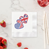 USA und UK Flag Hearts Serviette (Beispiel)