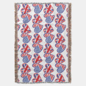 USA und UK Hearts made by Flags Decke (Vorderseite Vertikal)