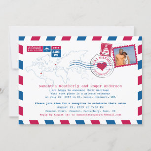 USA und UK Luftpost-Empfang nach der Hochzeit Einladung