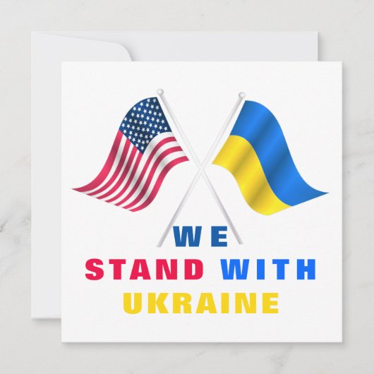 USA und ukrainische Flaggen unterstützen ukrainisc Einladung (Vorderseite)