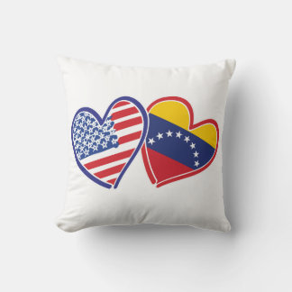USA und Venezuela-Flaggen-Herzen Kissen