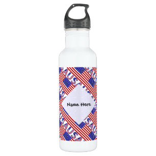 USA und Vereinigte Staaten - The Flag Tiled Person Edelstahlflasche