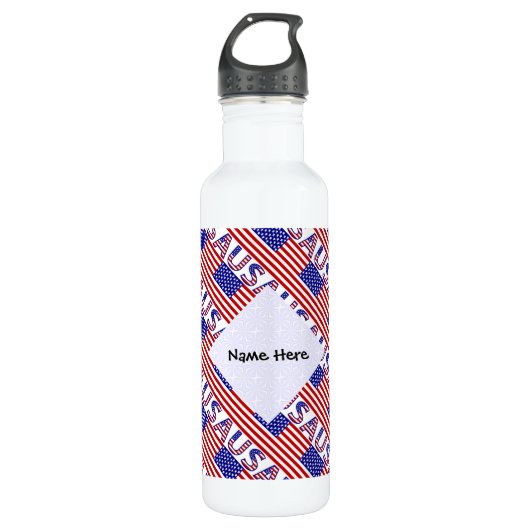 USA und Vereinigte Staaten - The Flag Tiled Person Edelstahlflasche (Vorderseite)