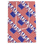 USA und Vereinigte Staaten - The Flag Tiled Person Mittlere Geschenktüte (Rückseite)
