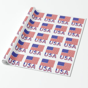 USA und Vereinigte Staaten von Amerika Flagge Gesc Geschenkpapier