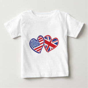 USA und Vereinigtes Königreich im Herzen der Liebe Baby T-shirt