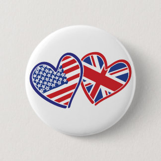USA und Vereinigtes Königreich im Herzen der Liebe Button