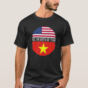 USA und Vietnam Vintage-Flaggen Ja, ich bin beide T-Shirt