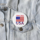 USA United Staaten America Flag Red Personalizatio Button (Beispiel)