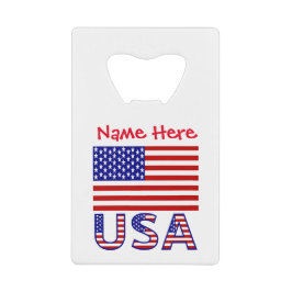 USA United Staaten America Flag Red Personalizatio Geldbeutel Flaschenöffner