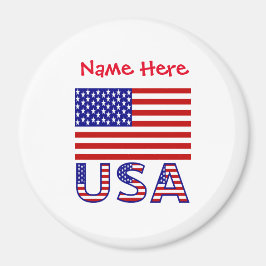 USA United Staaten America Flag Red Personalizatio Magnet