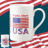 USA United Staaten America Flag Red Personalizatio Porzellantasse