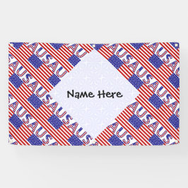USA United Staaten America Flag Tiled Personalisie Banner