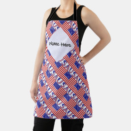 USA United Staaten America Flag Tiled Personalisie Schürze