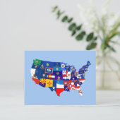 usa United Staaten America republica map Postkarte (Stehend Vorderseite)