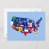 usa United Staaten America republica map Postkarte (Vorne/Hinten)