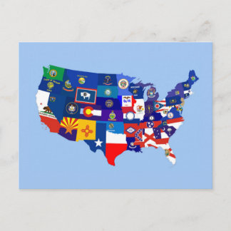 usa United Staaten America republica map Postkarte