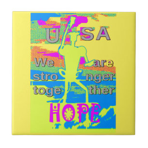 USA Unity Design: Hoffnung und Stärke Fliese