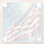 USA - Untersetzer von Flaggenglas (Rückseite)