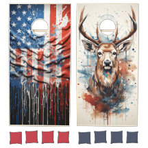 USA US DEER American Flag Deer Patriotic Fun