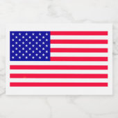 USA US Flag Food and Beverage Set Schaumweinetikett (Einzelnes Label)