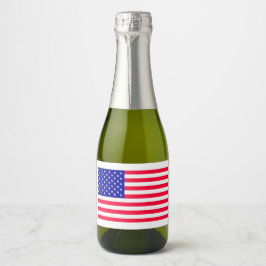 USA US Flag Food and Beverage Set Schaumweinetikett