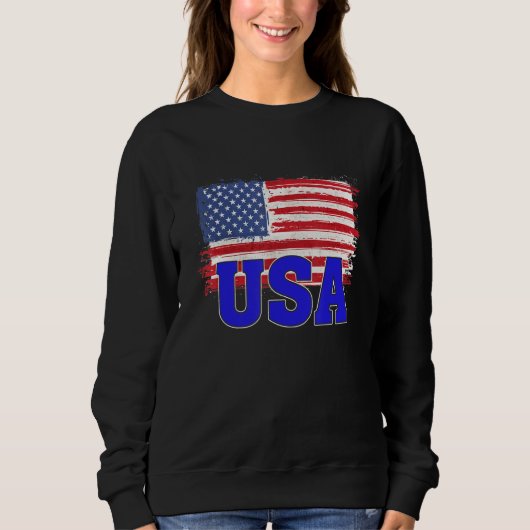 USA US Flag Patriotic American Sweatshirt (Vorderseite)