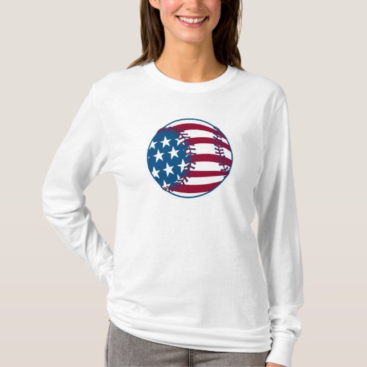 USA US Flagge Baseball T-Shirt (Vorderseite)