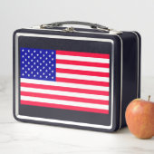 USA US-Flagge Black Lunch Boxes Metall Brotdose (Beispiel)